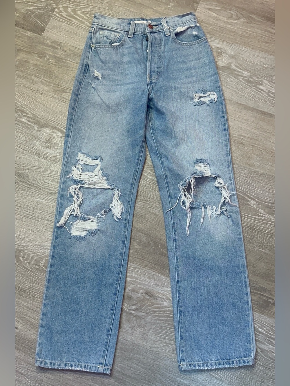 Cello Light Blue Distressed Boyfriend Jeans
